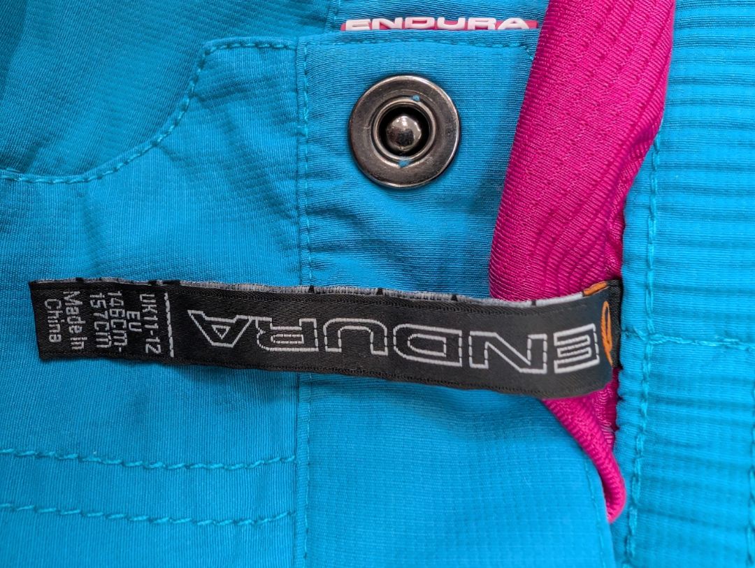 Blue Endura Girls Shorts, 11 - 12