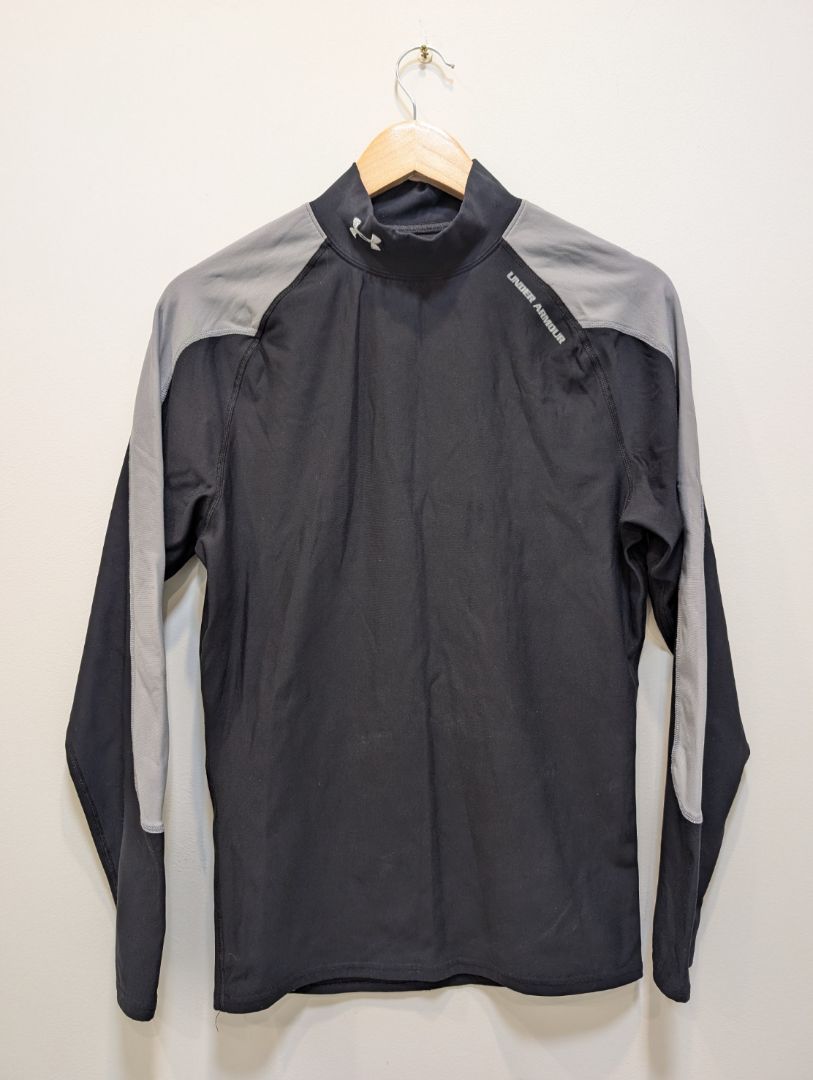 Black/Grey Under Armour Performance base layer top, Men's L