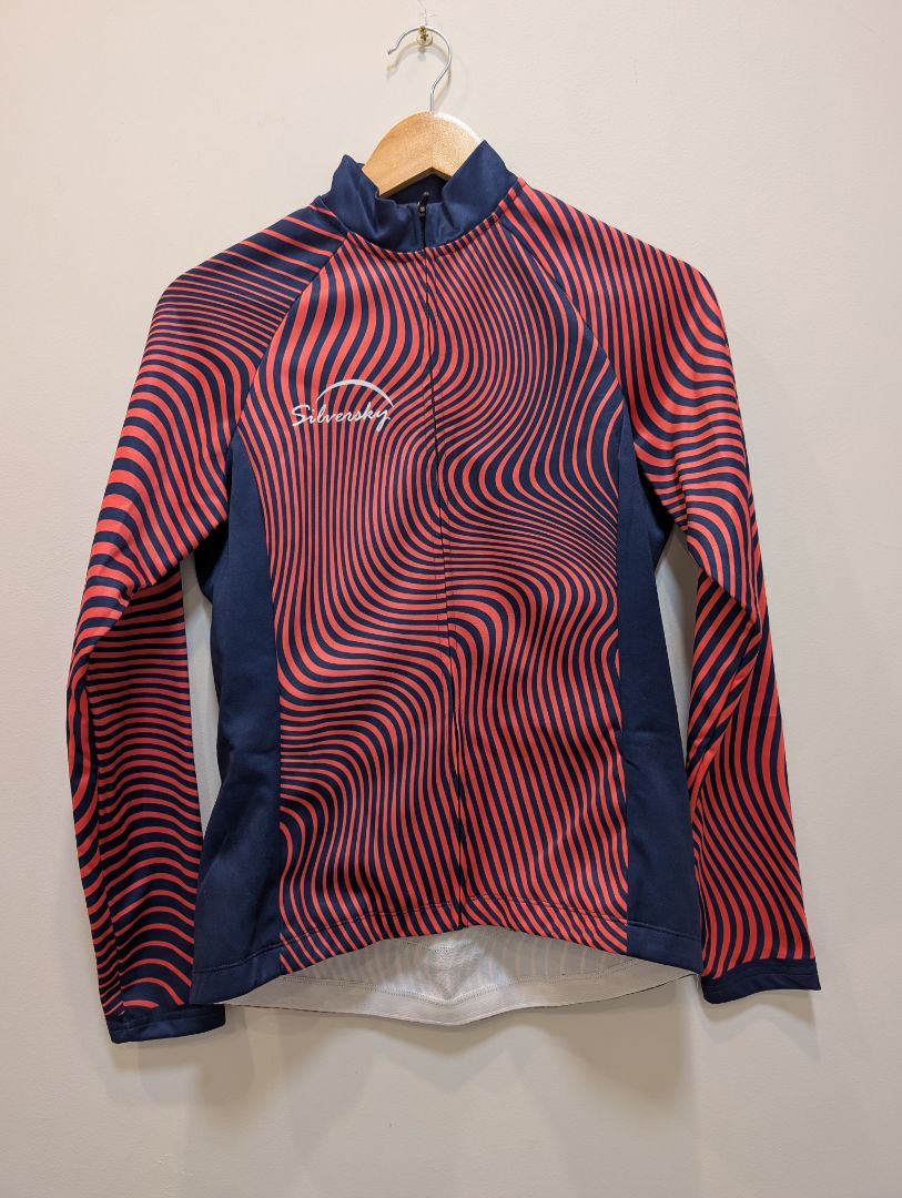 Red/Navy Silversky Thermal cycling jersey, Women's M