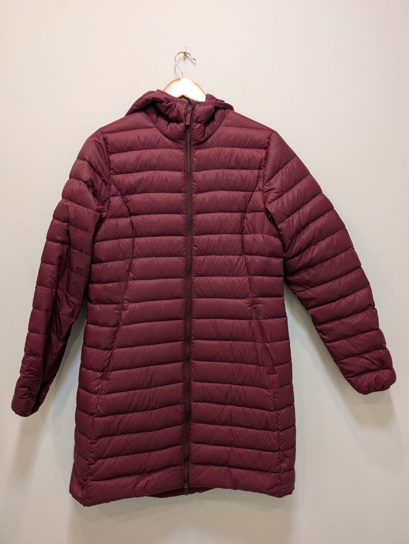 Maroon Macpac Longline Down Jacket, 12