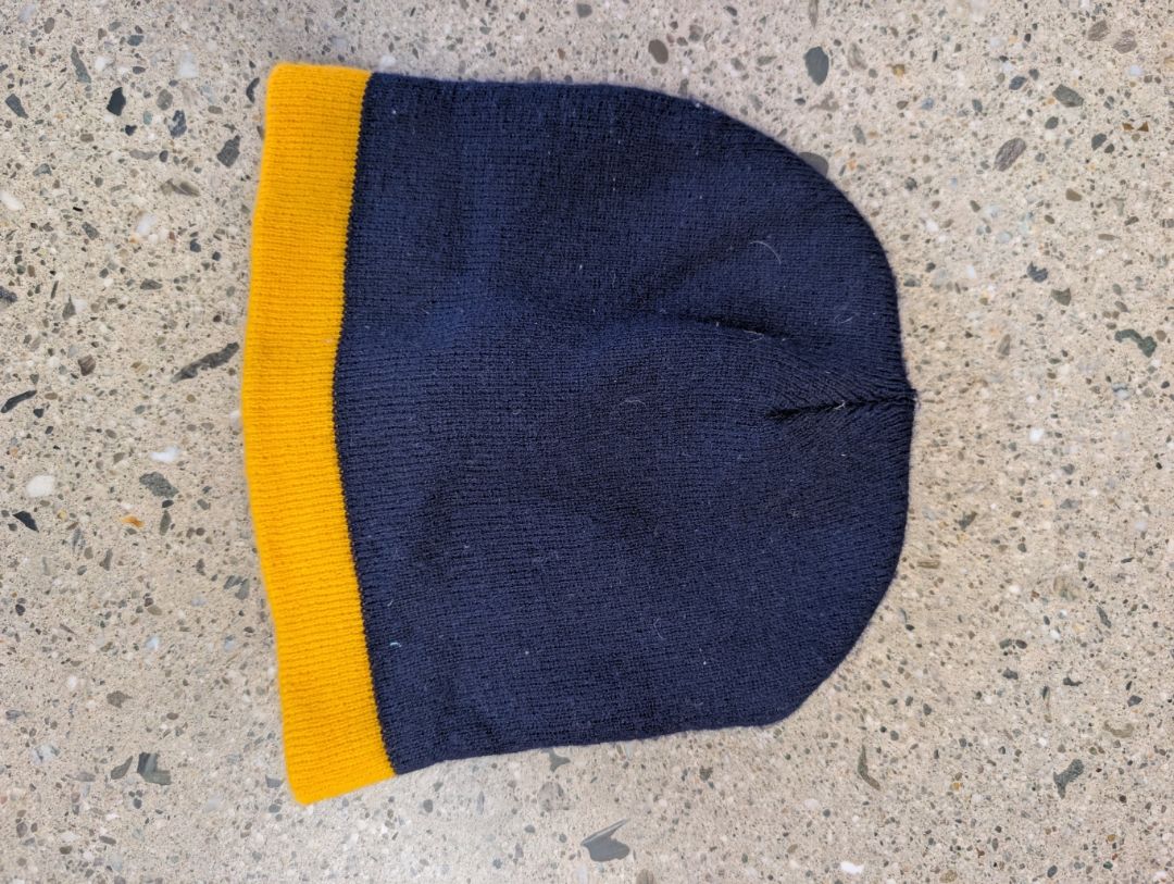 Navy/Gold Legend Acrylic Beanie, One size