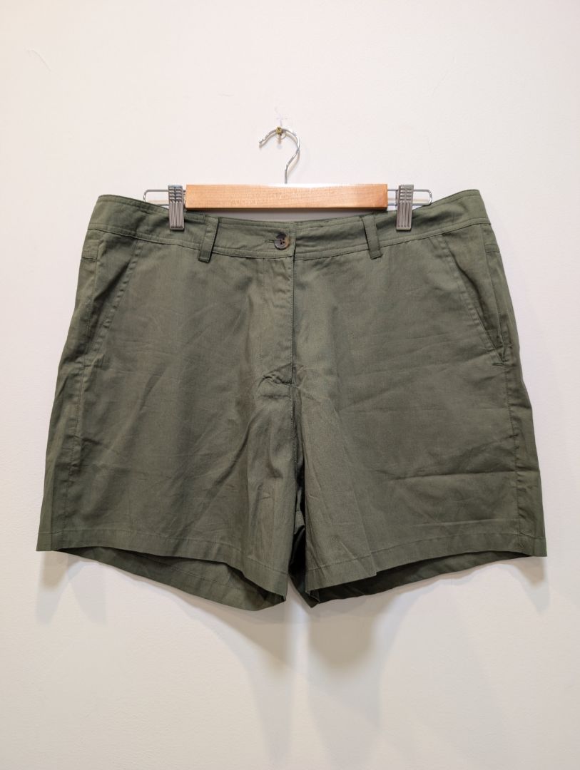 Dark Khaki Mountain Warehouse Organic Cotton Shorts, UK 16