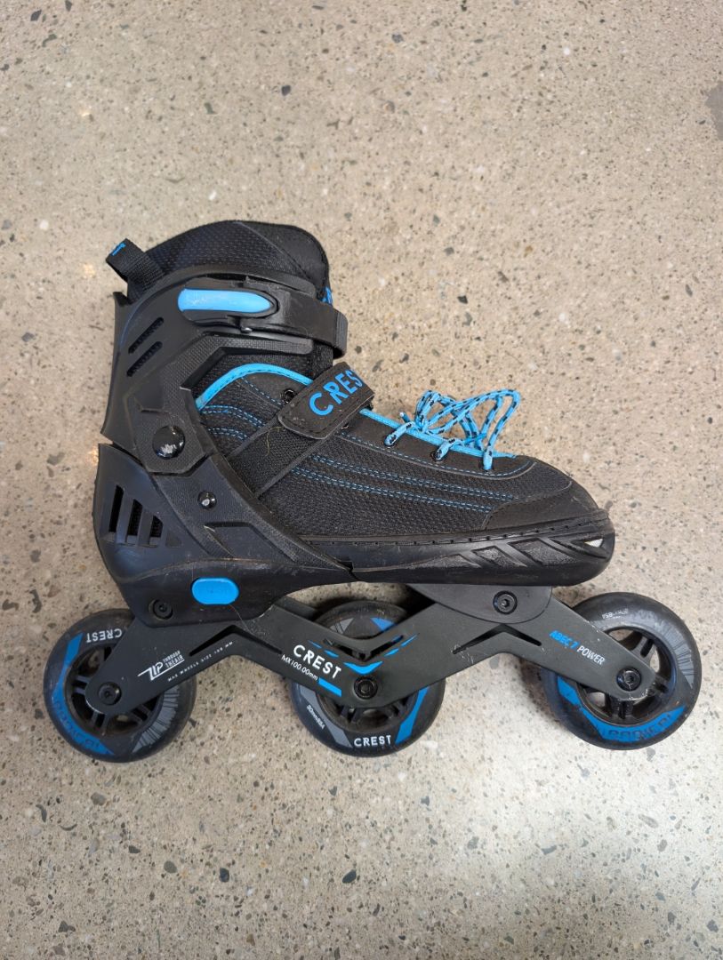 Black / Blue Crest / Anko Adjustable Inline Skates, Adjustable US 7–10