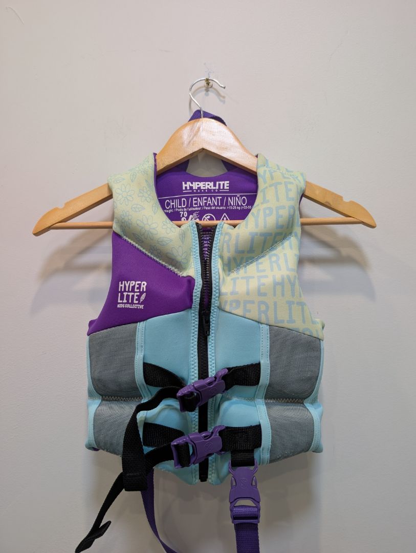 Aqua / Purple Hyperlite Kids Collective Child Life Vest, Child 15–25 kg