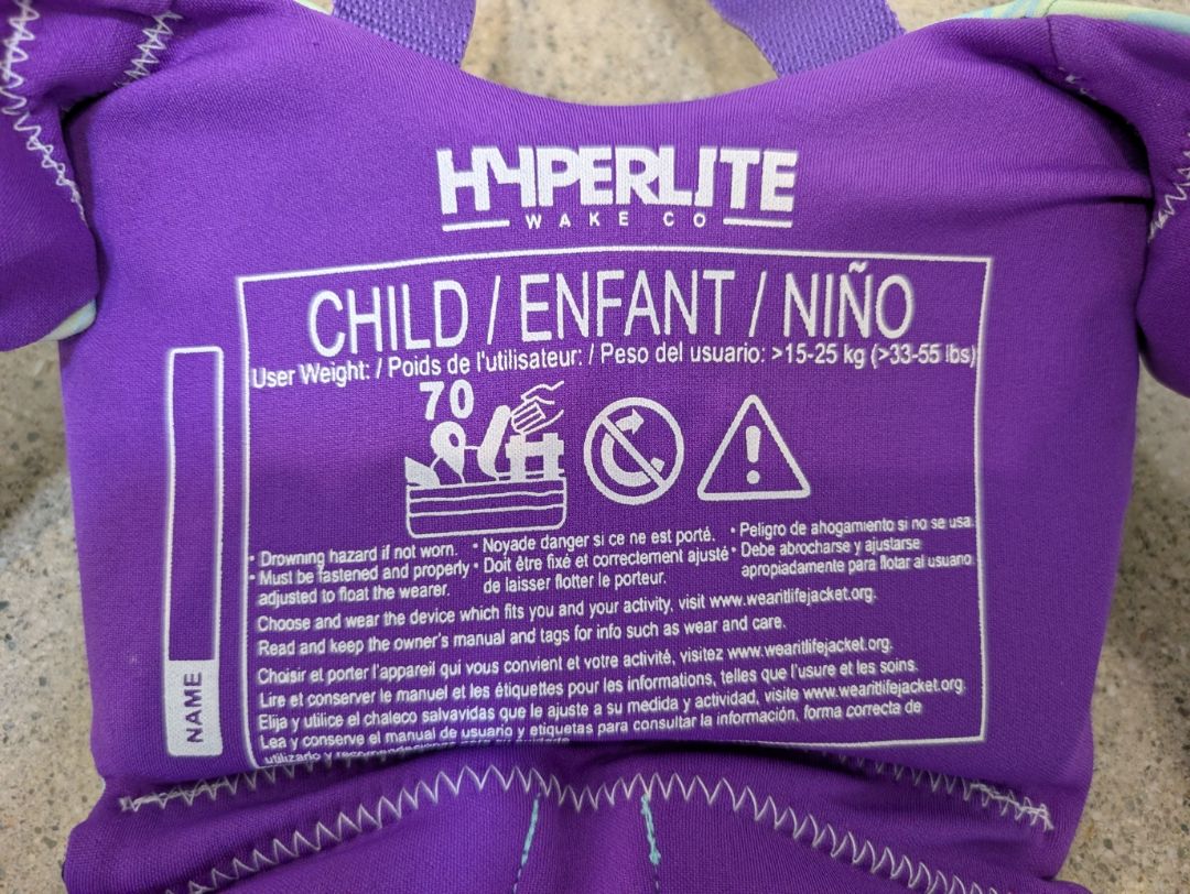 Aqua / Purple Hyperlite Kids Collective Child Life Vest, Child 15–25 kg