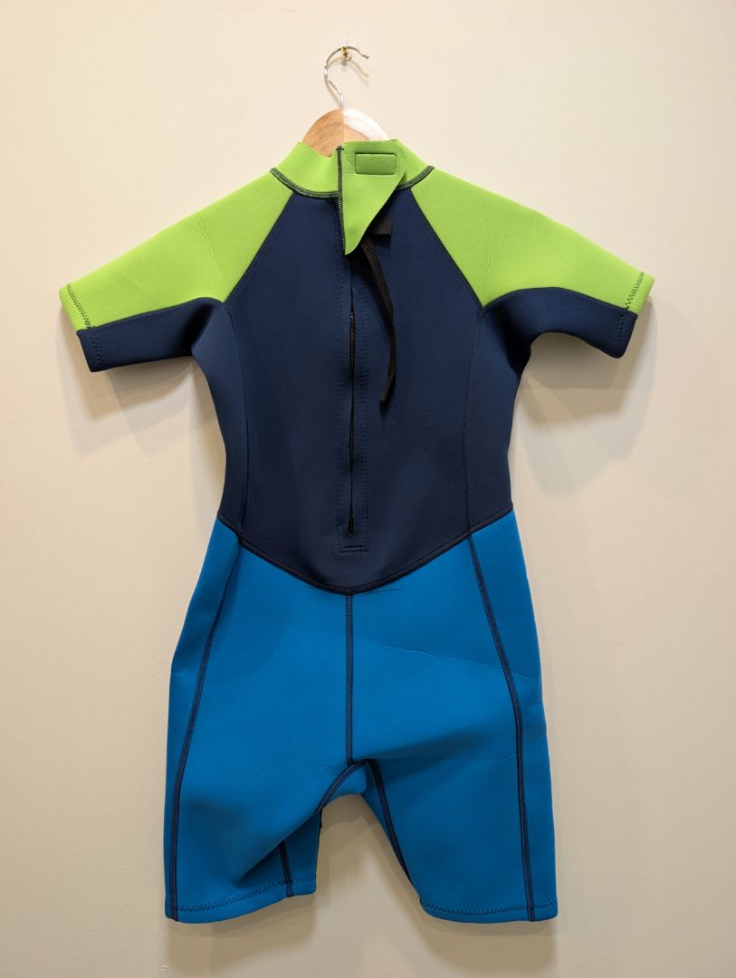 Blue/Green Mountain Warehouse Kids Shorty Wetsuit, 11-12 yrs