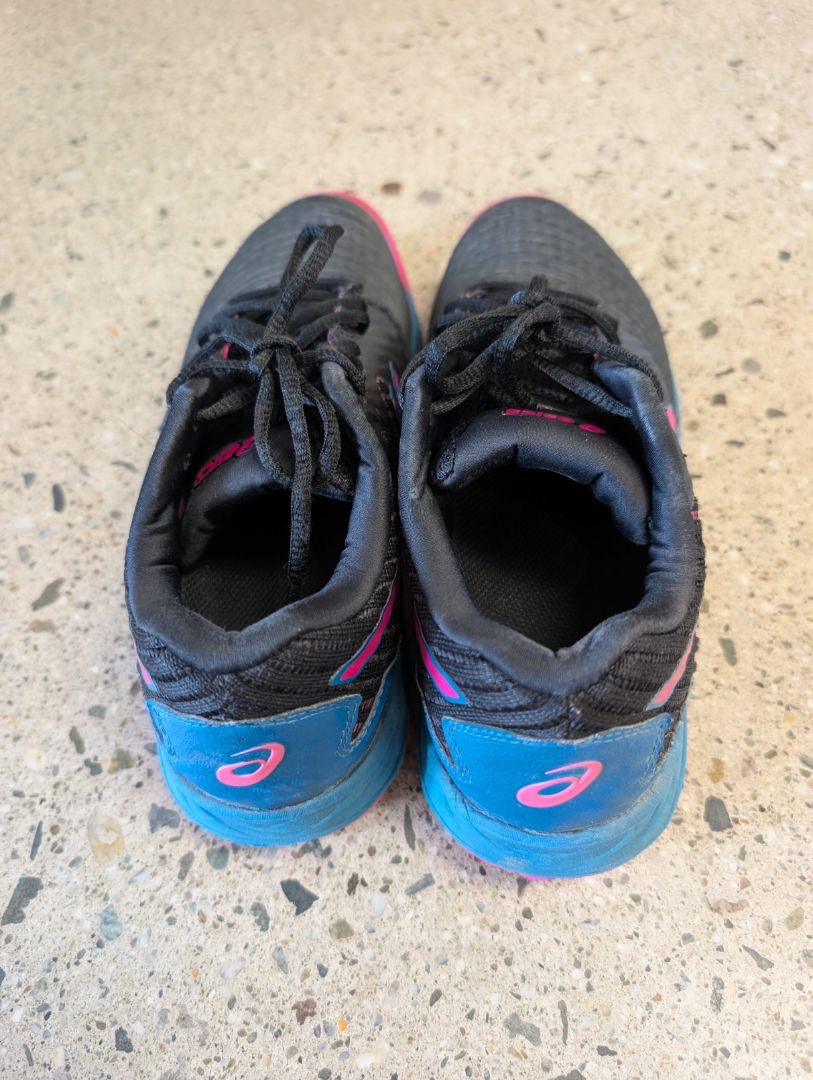 Black/Blue/Pink ASICS Field Ultimate, EU 40 / US 8.5