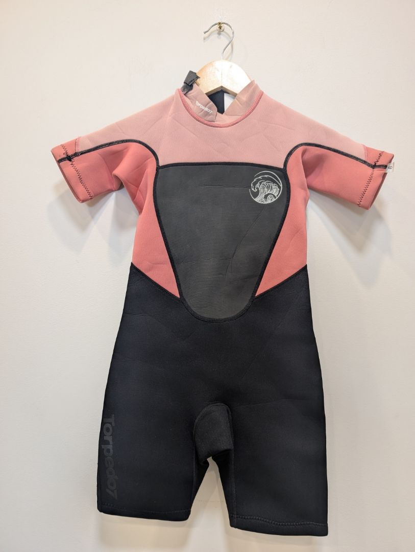 Pink/Black Torpedo7 Shorty Wetsuit, Child 8