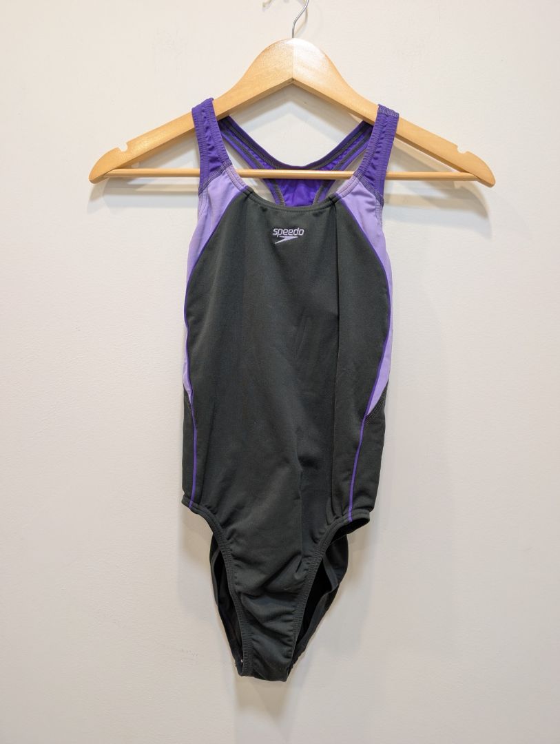 Black/Purple Speedo One-Piece Swimsuit, 12