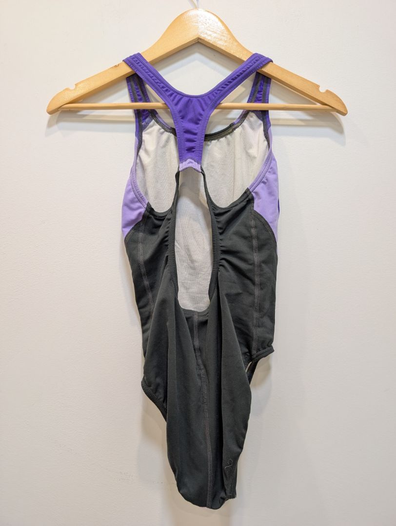 Black/Purple Speedo One-Piece Swimsuit, 12