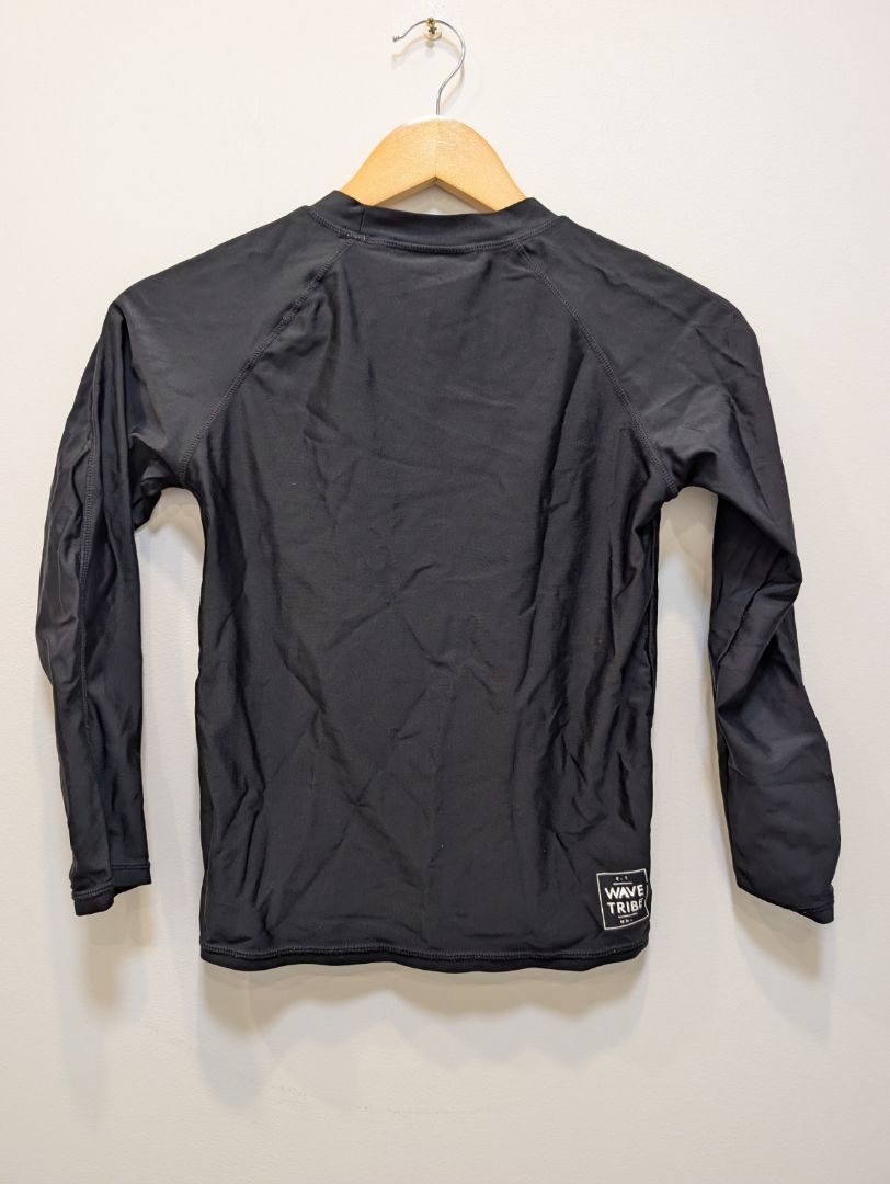Black Wave Tribe Long Sleeve Rash Top, 10