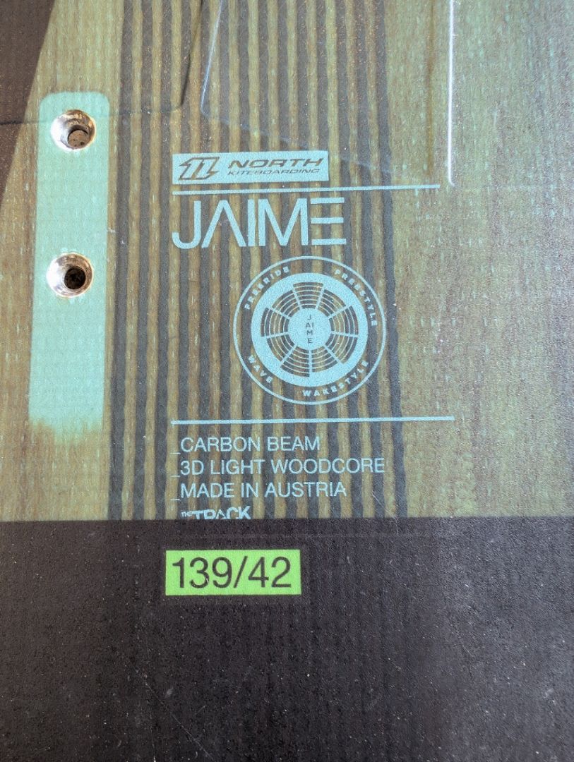 Wood/Teal North Kiteboarding Jaime 139x42 Twin Tip, 139x42