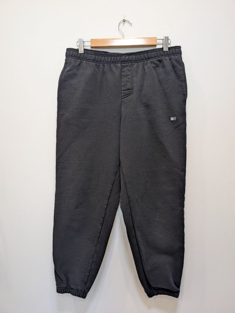 Black RVCA Fleece Jogger Pants, Small
