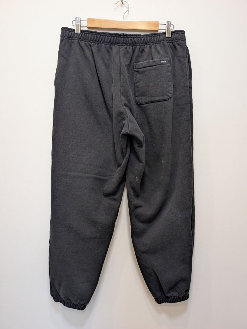 Black RVCA Fleece Jogger Pants, Small