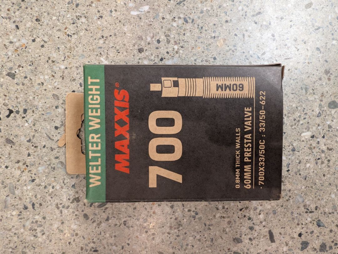 Black Maxxis 700c Inner Tube (60 mm Presta), 700×33–50C