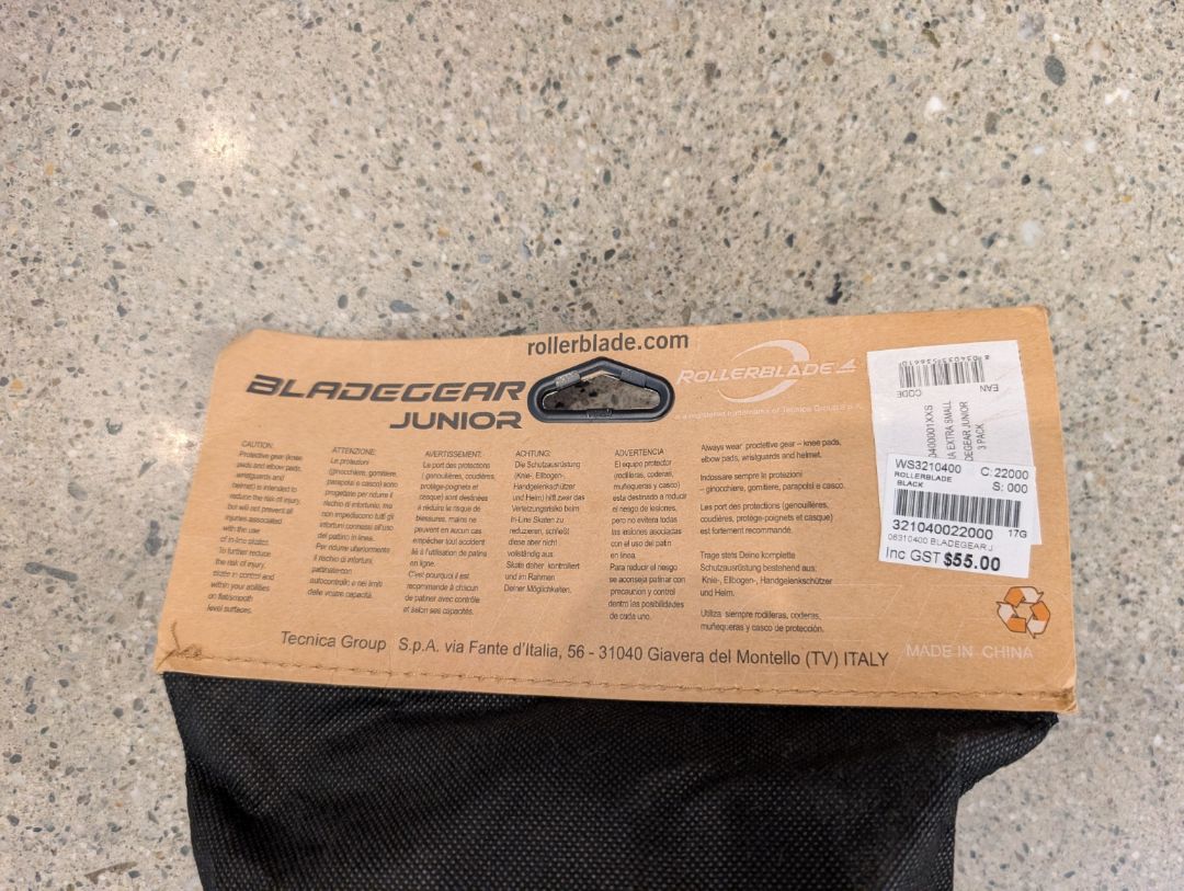 Black Rollerblade BladeGear Junior, XXS