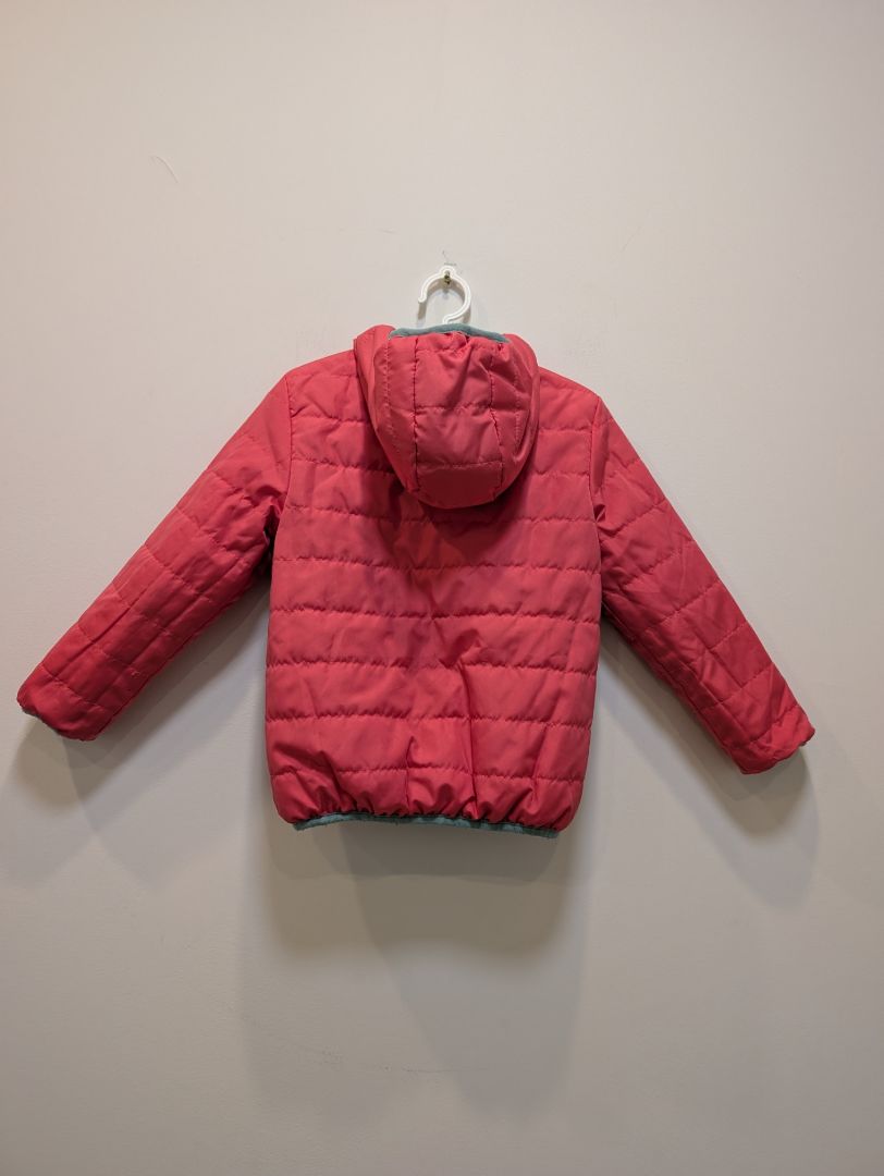 Navy/Coral Frugi Reversible Kids Puffer Jacket, 4-5Y