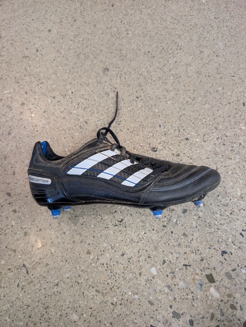 Black / Blue / White Adidas PowerSwerve Rugby Boots, US 9 EU 42/43
