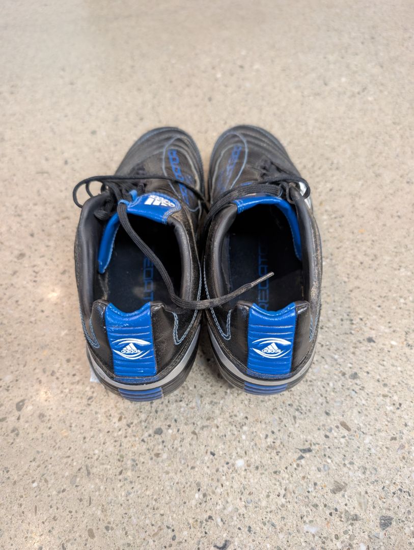 Black / Blue / White Adidas PowerSwerve Rugby Boots, US 9 EU 42/43