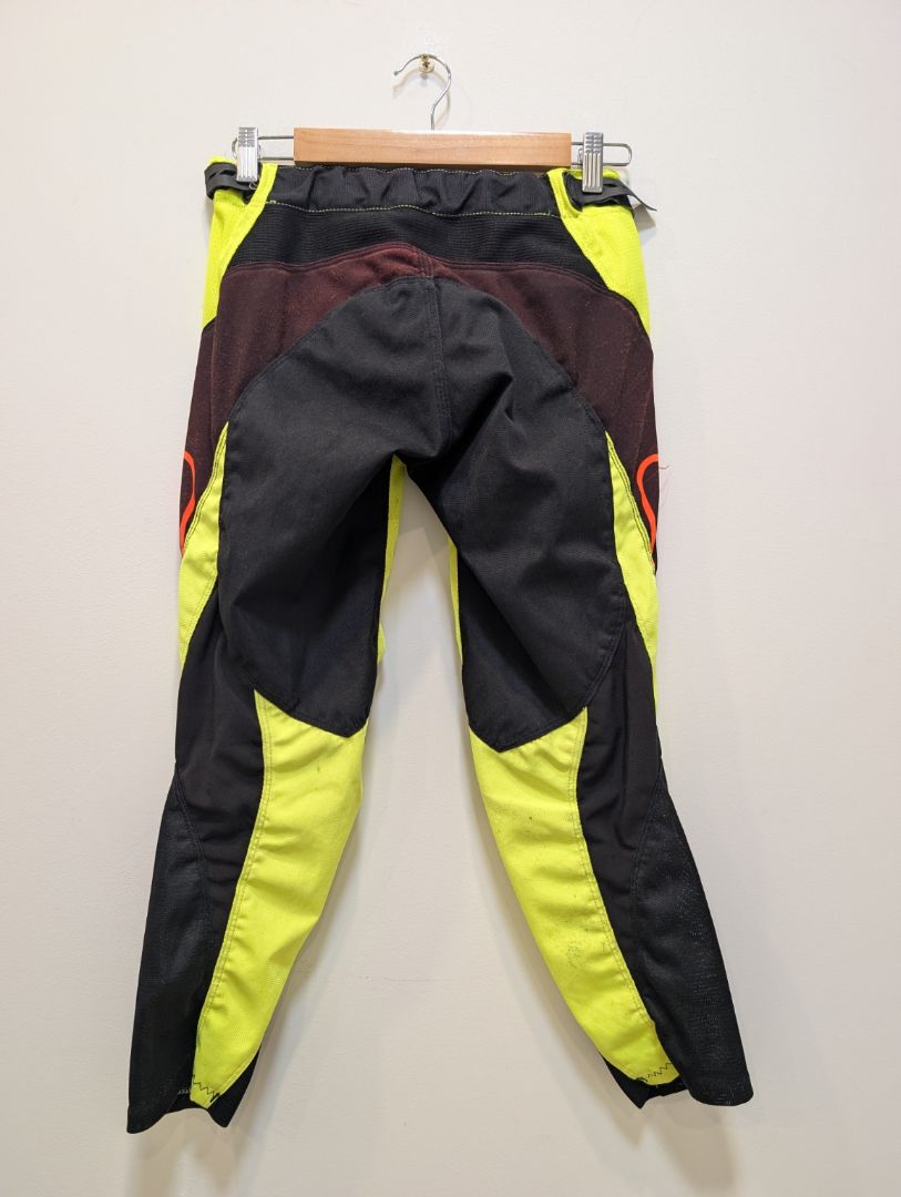Fluoro Yellow/Black/Red Troy Lee Designs Sprint MTB Pants, Y26 (Youth)