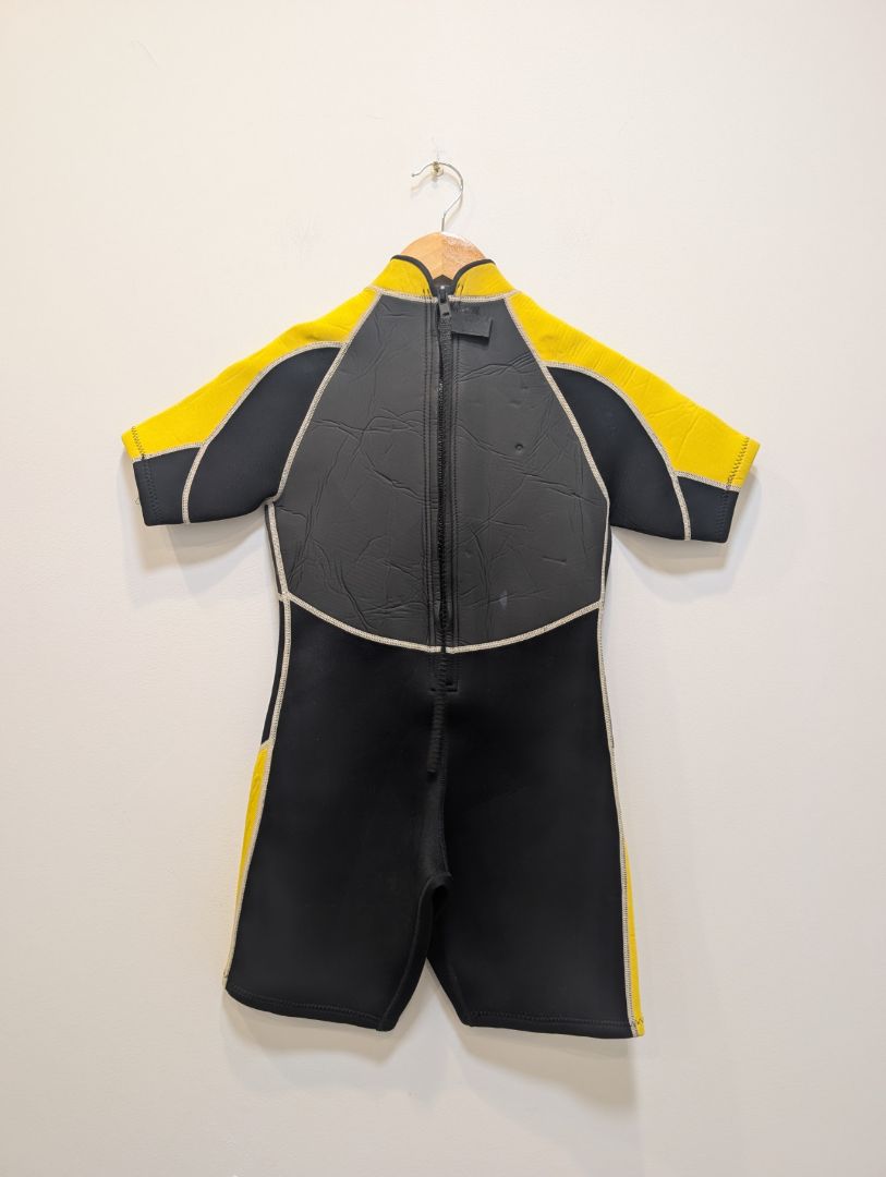 Black/Yellow Surfratz Kids Spring Wetsuit, 8