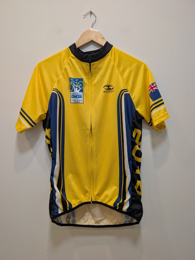 Yellow Scody Ride to Conquer Cancer Cycling Jersey, L