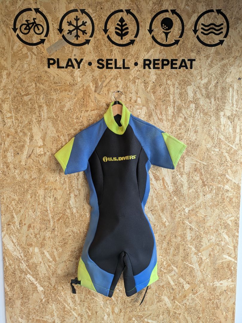 Blue U.S. Divers Shorty Wetsuit, Youth 14 / L