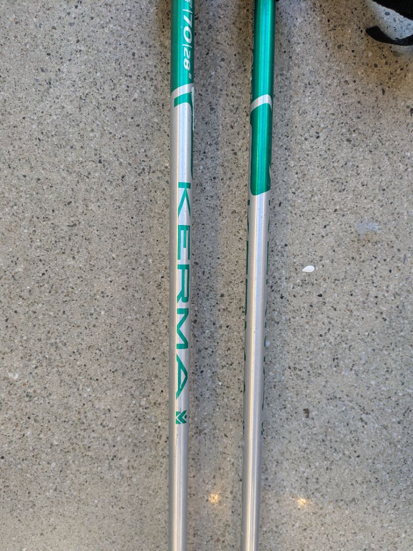 Green Kerma Junior ski poles, 70 cm