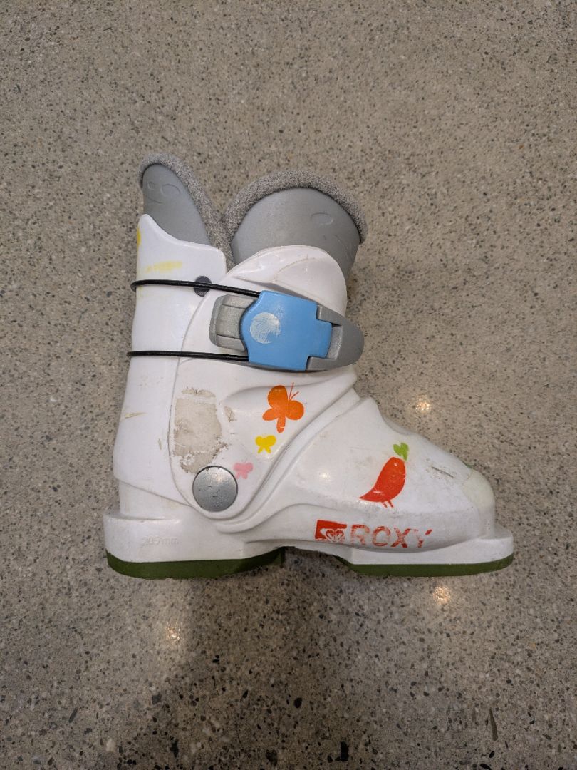 White Roxy Kids Ski Boots, 16.5