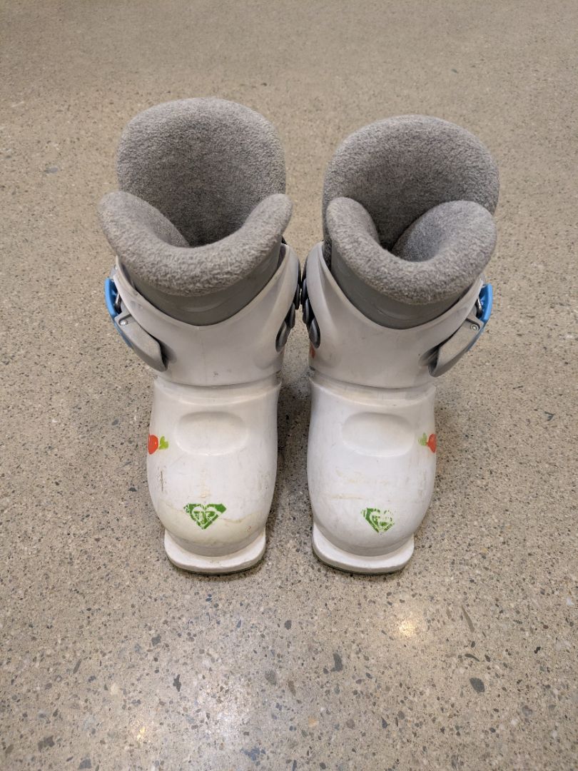 White Roxy Kids Ski Boots, 16.5