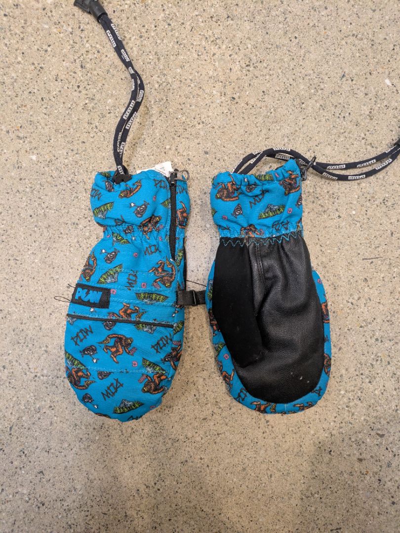 Blue POW Kids Snow Mittens, 6