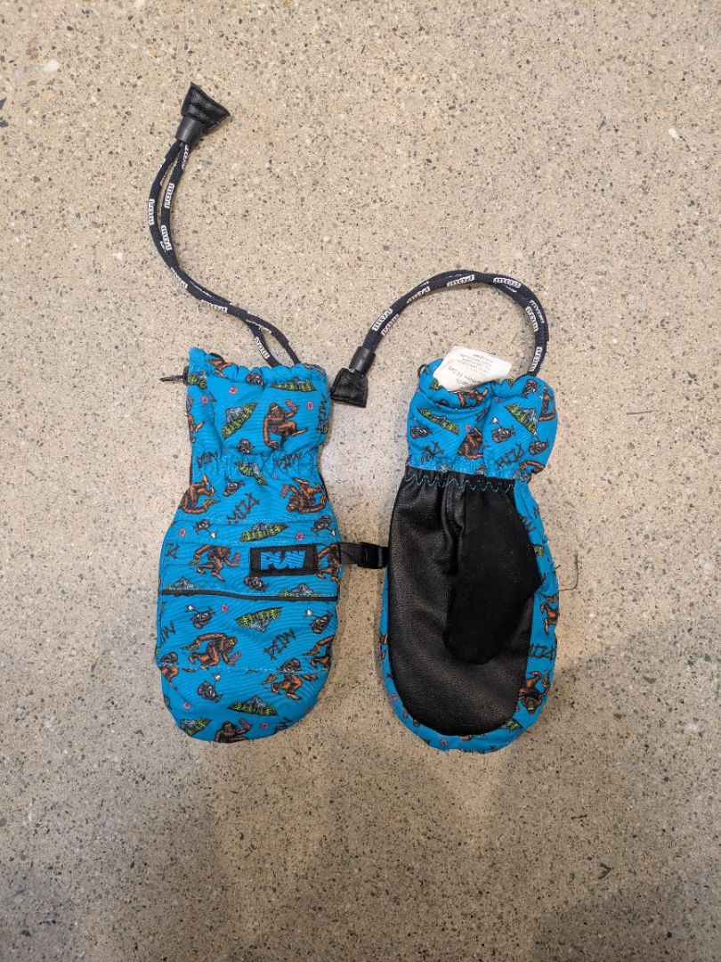 Blue POW Kids Snow Mittens, 6