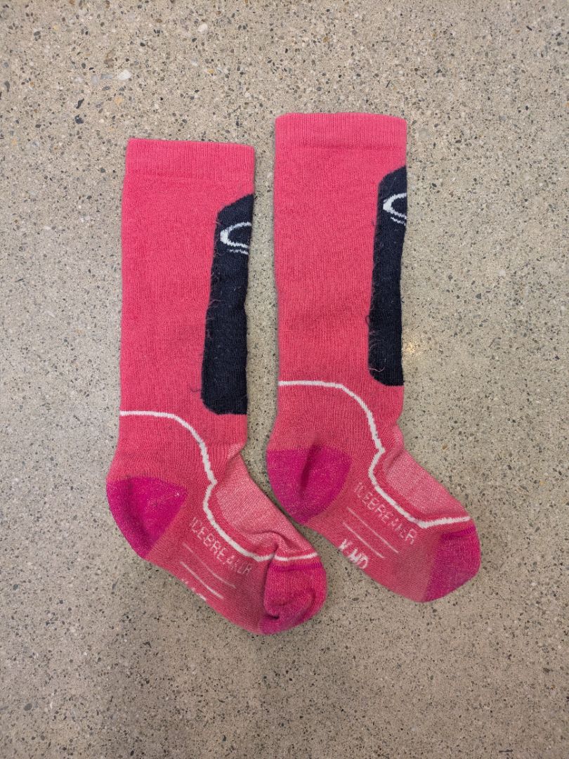 Pink Icebreaker Merino Ski Socks, Kids M