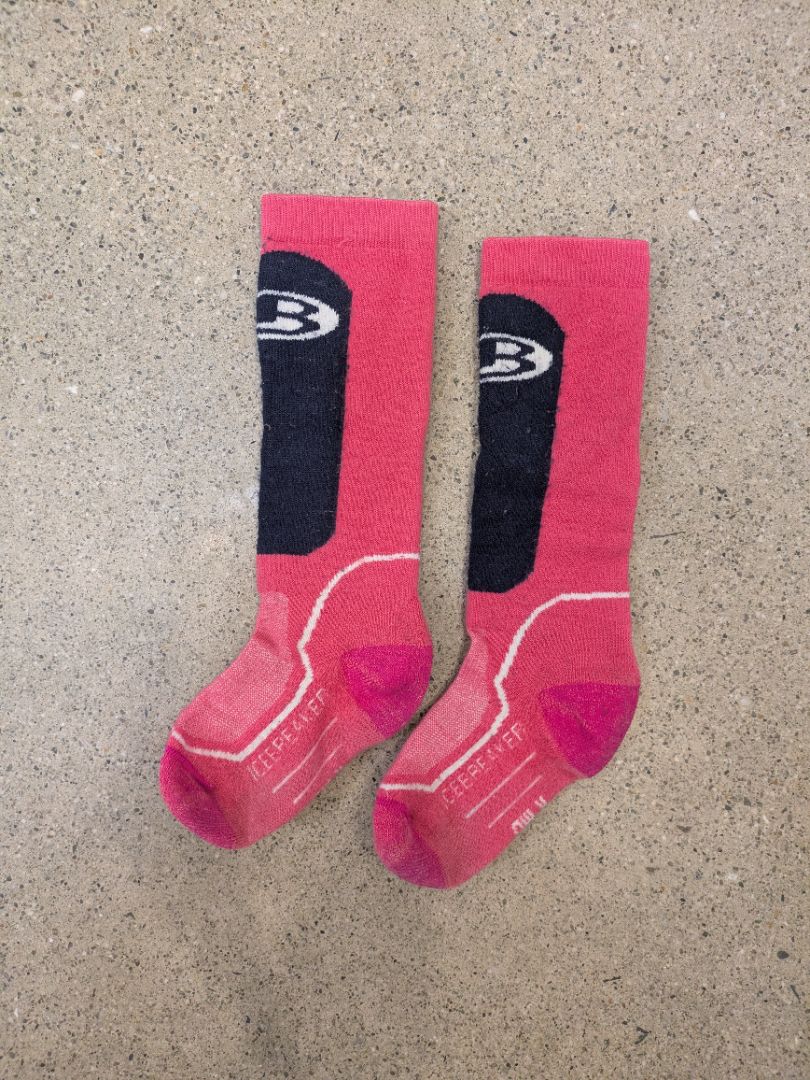 Pink Icebreaker Merino Ski Socks, Kids M