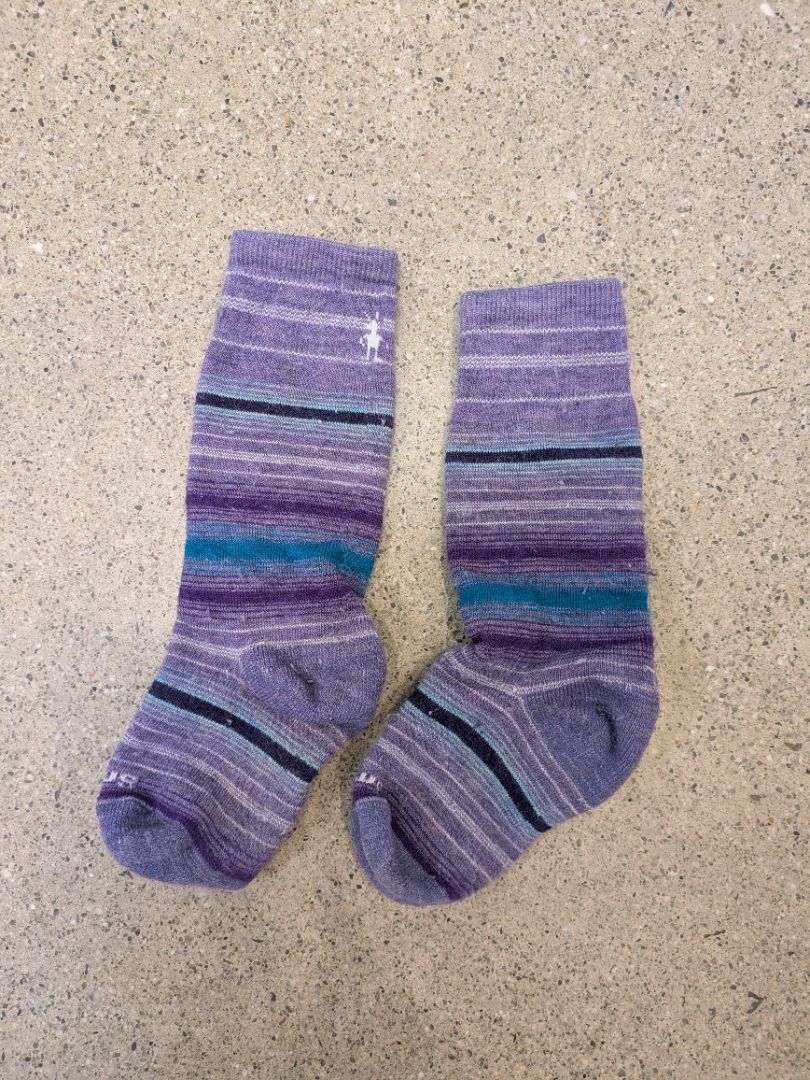 Purple Smartwool Merino Ski Socks, Kids S/M