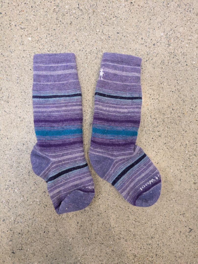 Purple Smartwool Merino Ski Socks, Kids S/M