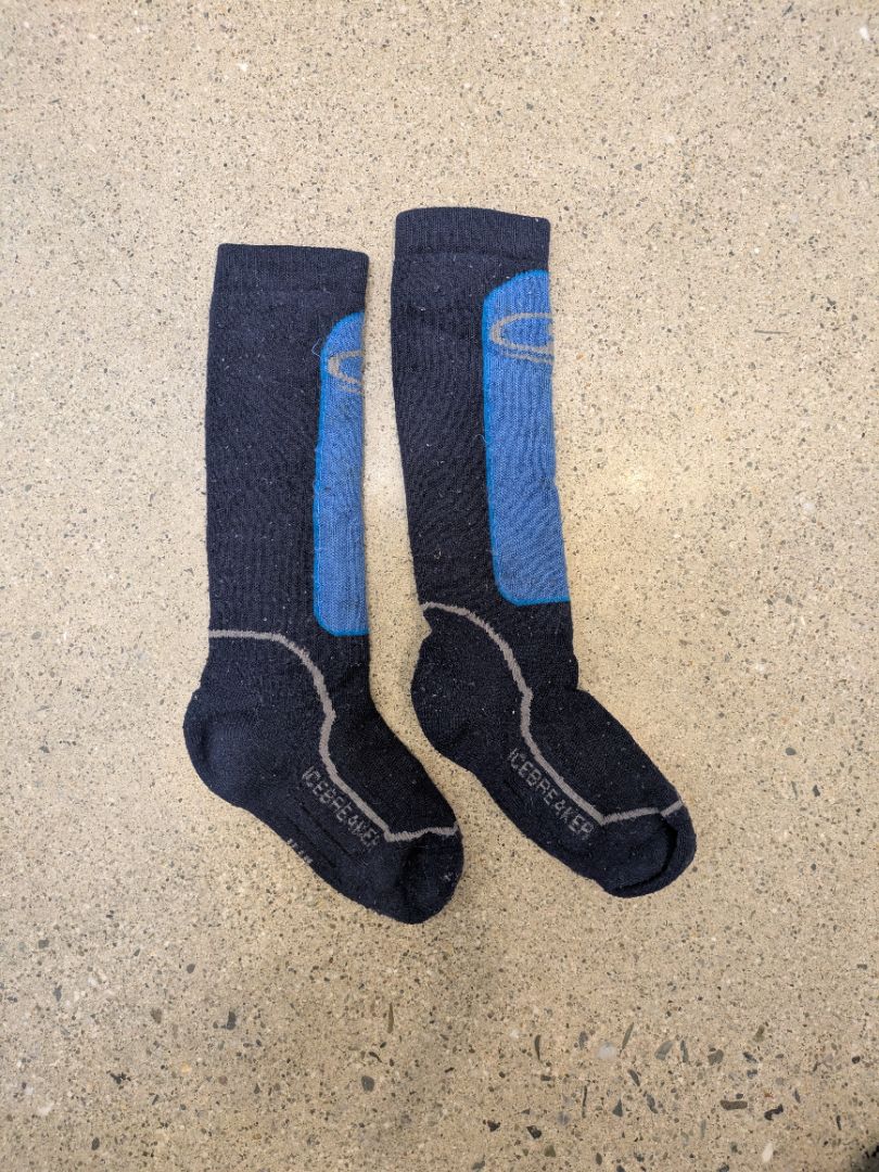 Navy Icebreaker Merino Ski Socks, Kids XL