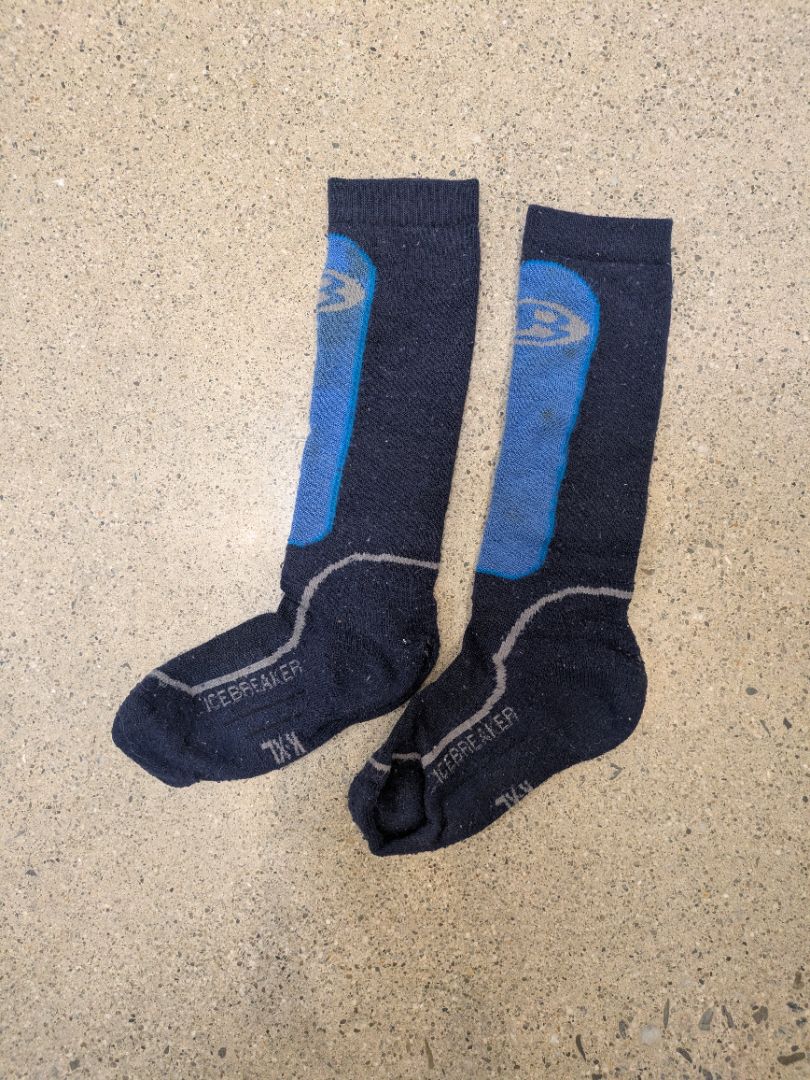 Navy Icebreaker Merino Ski Socks, Kids XL
