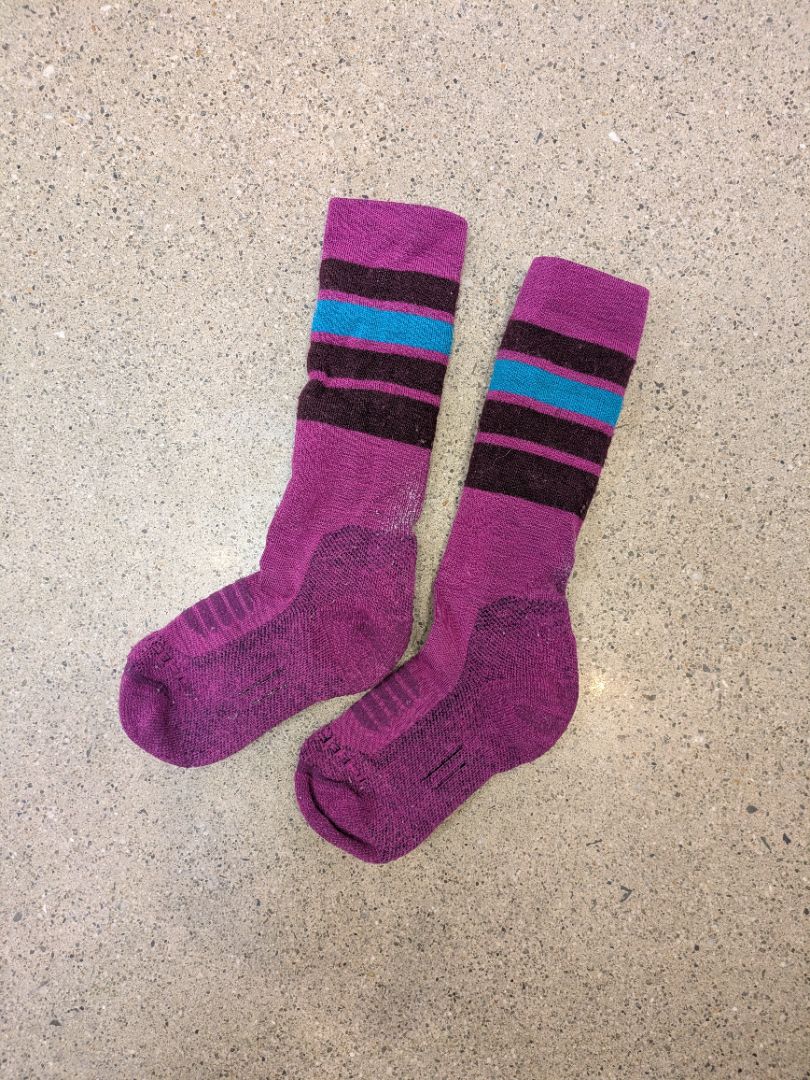 Purple Icebreaker Merino Ski Socks, Kids L