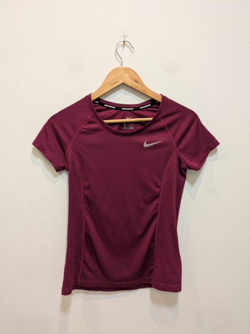 Burgundy Nike Dri-FIT Running Tee, XS