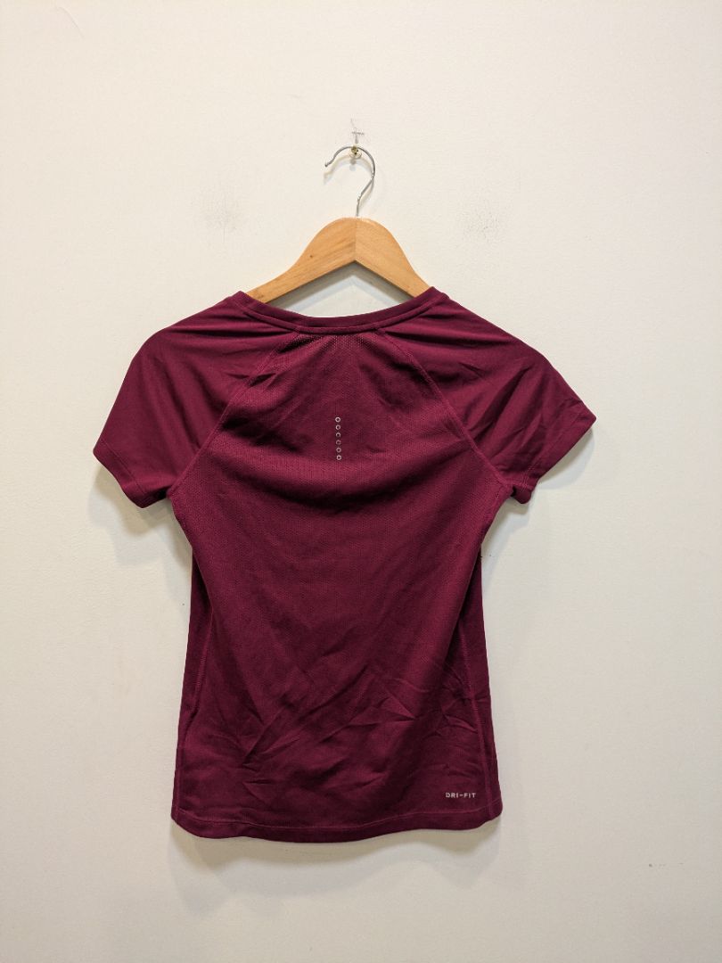 Burgundy Nike Dri-FIT Running Tee, XS