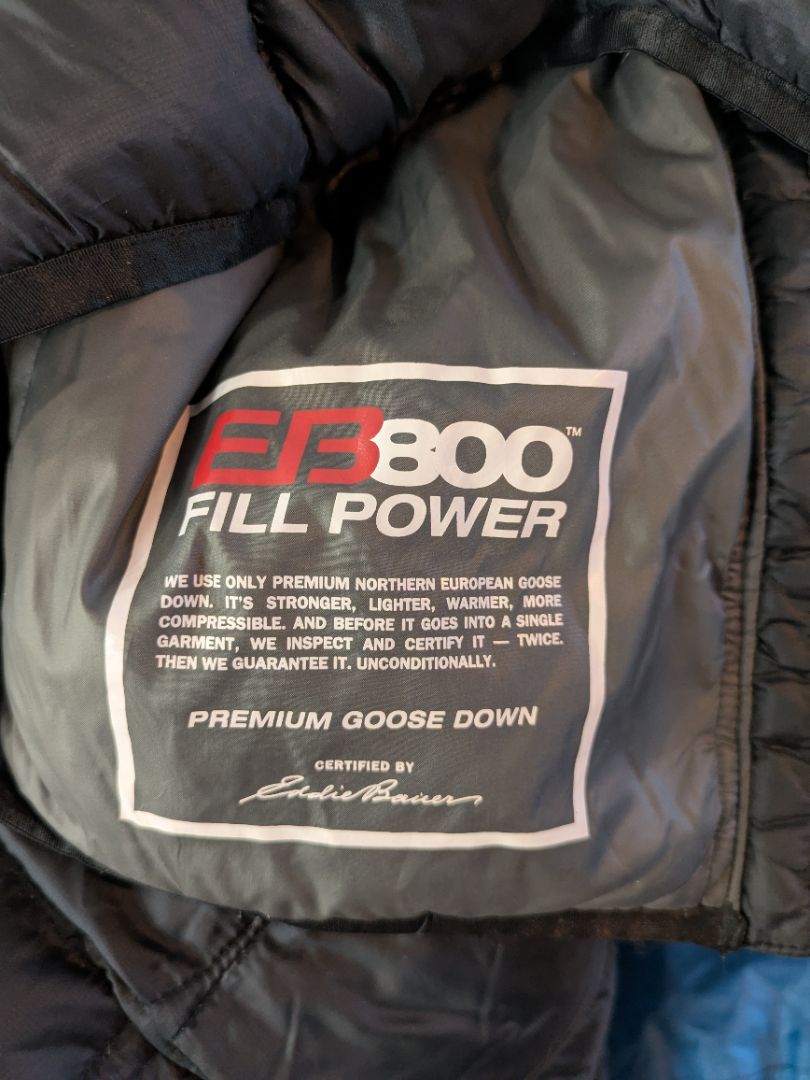 Black Eddie Bauer First Ascent 800 Fill Down Jacket, XS