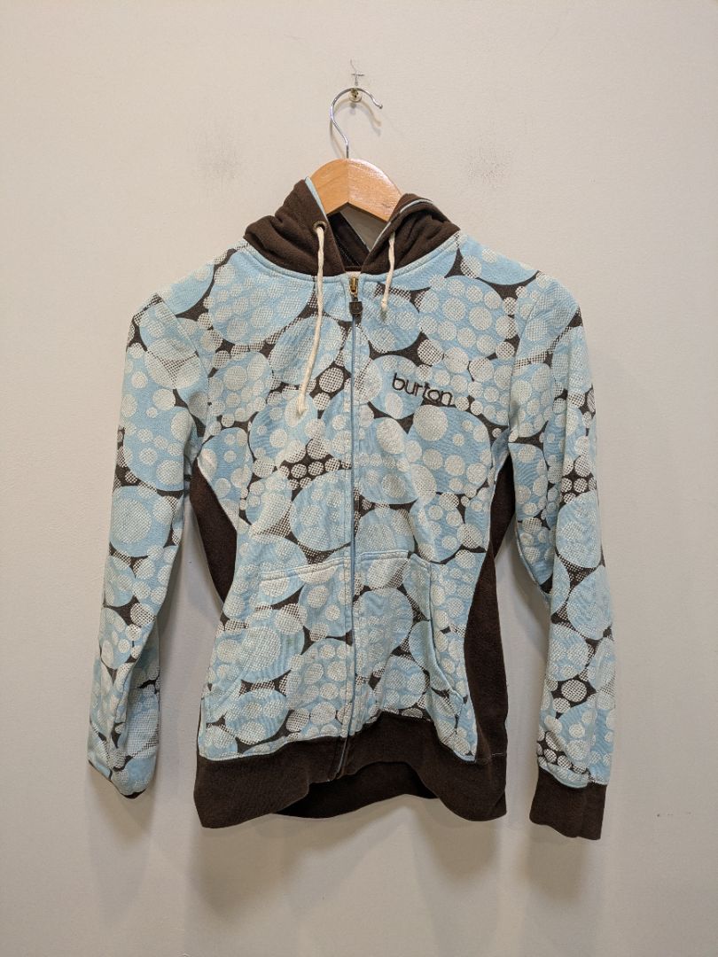 Blue Burton Fleece-Lined Zip Hoodie, S