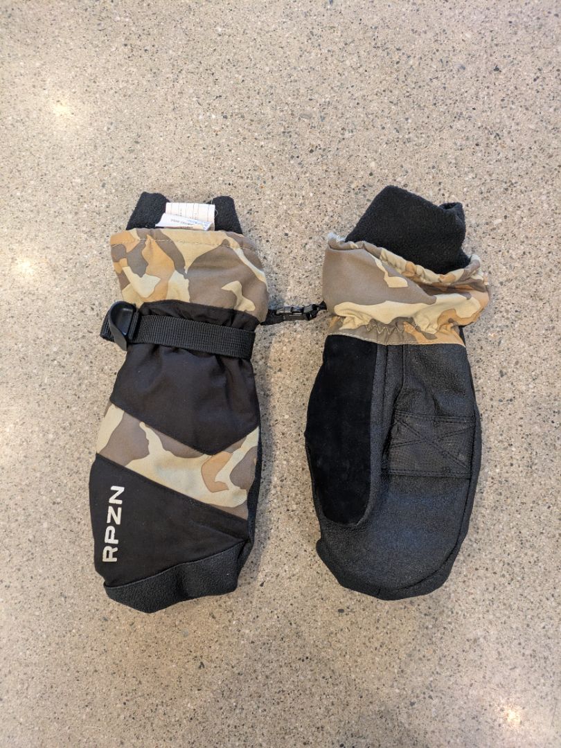 Brown Ripzone Snow Mittens, M