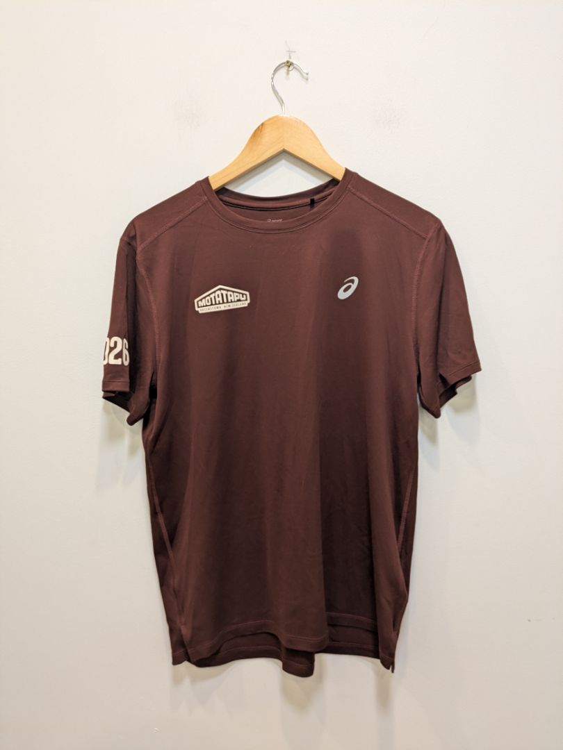 Burgundy Asics Motatapu Crew Running Top, M