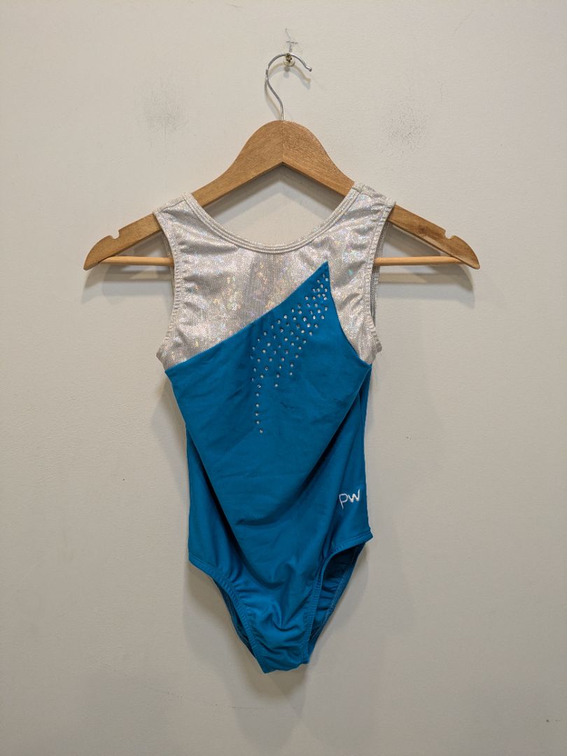 Blue PW Dance & Sportswear Rhinestone Leotard, 12