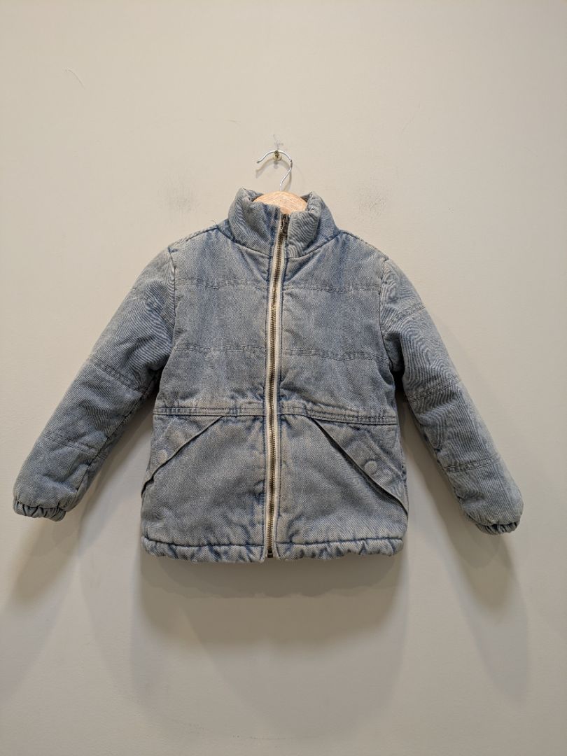 Light Blue Eve Girl Padded denim jacket, 4