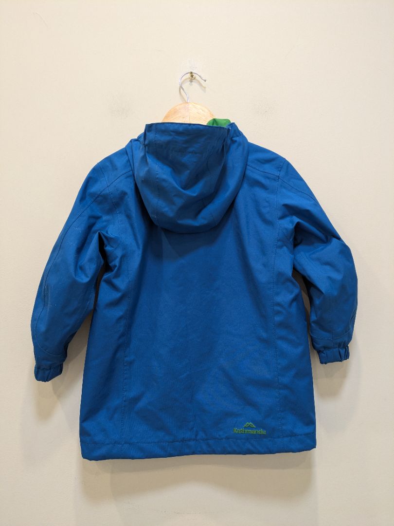 Blue Kathmandu Kids waterproof jacket, 4 YRS