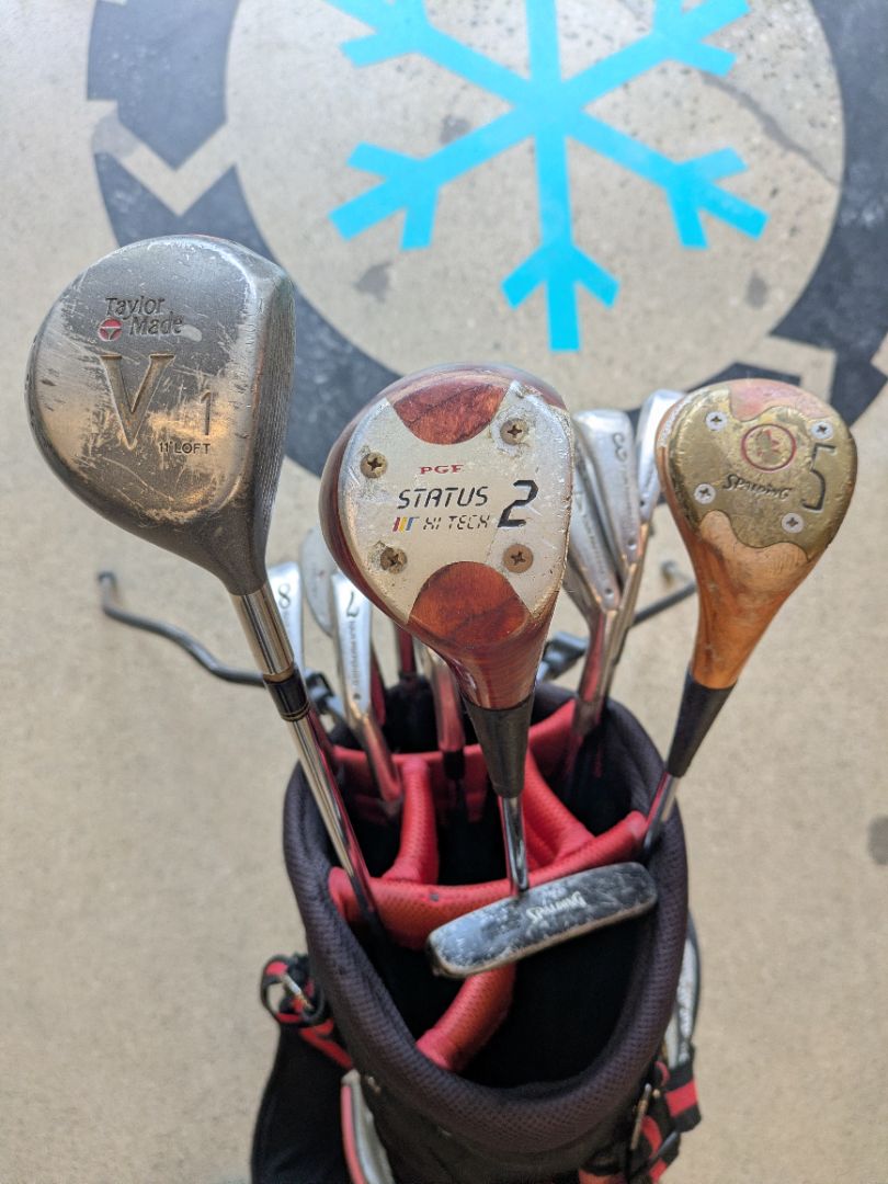 Silver TaylorMade Golf club set