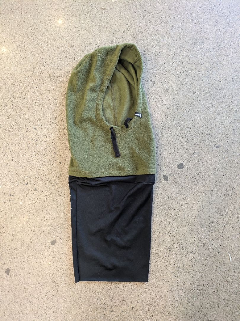 Olive Planks Fleece Ski Hood, One Size
